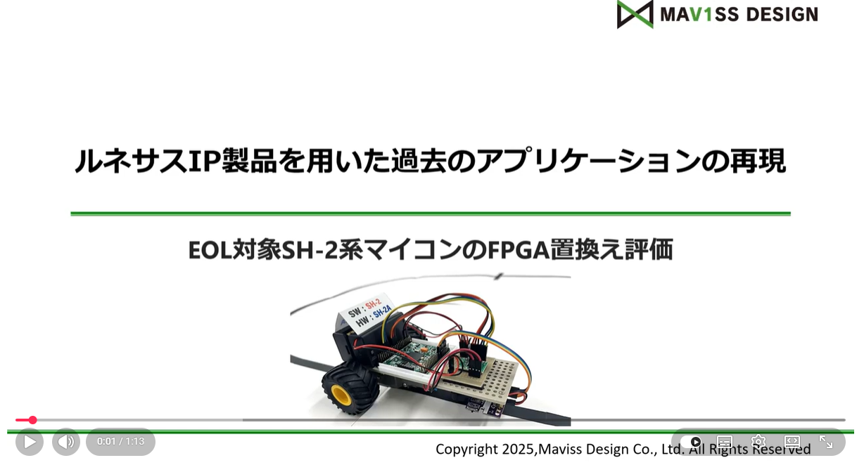 ルネサスSH2A　EOL製品のFPGA再現